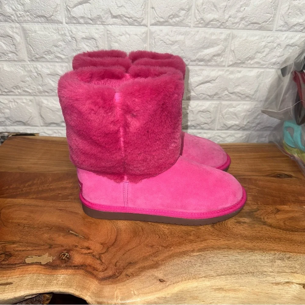Koolaburra by UGG Pink Suede Faux-Fur Winter Boots |‎ Size 4